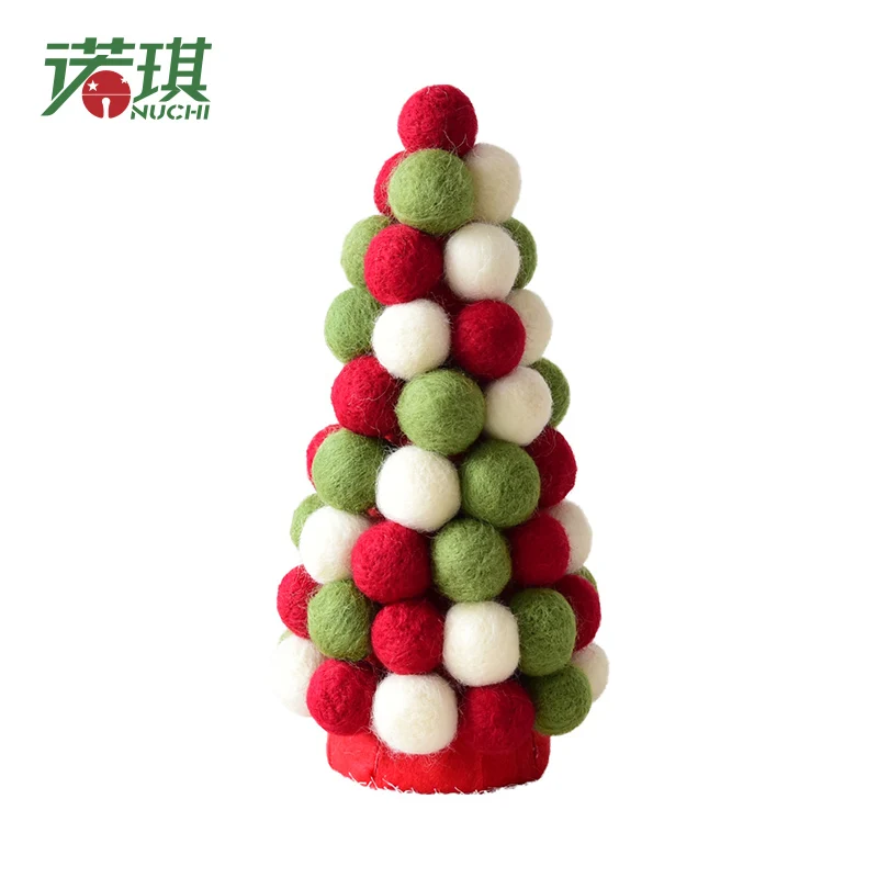 

NUCHI New Nordic Style Handmade Wool Felt Balls Wool Christmas Tree Hanging Wreath Wool Balls Wall Hanging Home Decoration