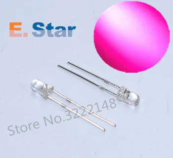 

1000PCS 3MM Pink LED Transparent / Water Clear Round Super Bright LED diodes