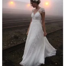Сексуальное свадебное платье SoDigne с v-образным вырезом, кружевное платье с открытой спиной, а-силуэт, на заказ, свадебные платья невесты с бантиком, платья невесты