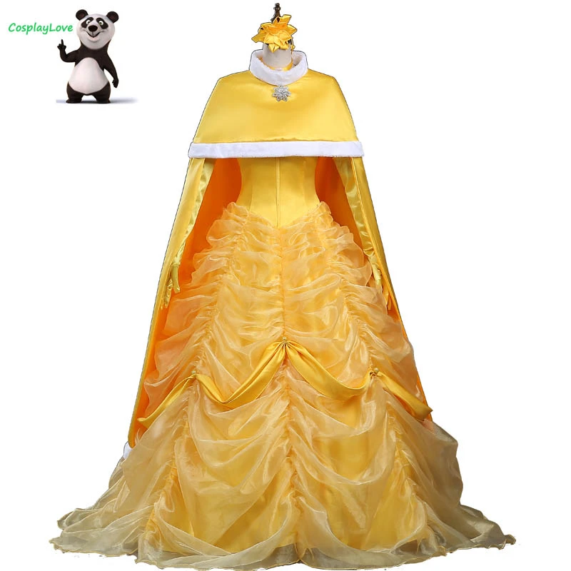 Cosplaylove美女と野獣カスタムメイドベルドレス黄色大人子供プリンセスコスプレ衣装マント Movie Tv Costumes Aliexpress