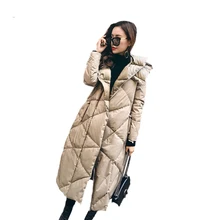 2018 Winter New Down Jacket Women Long Fashion Loose Outerwear Thickening Warm Coat White Goose down Hooded Female Parkas цена 2018 Winter New Down Jacket Women Long Fashion Loose Outerwear Thickening Warm Coat White Goose down Hooded Female Parkas цены онлайн
