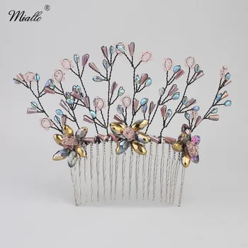 

Miallo Newest Fashion Magic Color Hair Combs Austrian Crystal Handmade Hair Clips Hairpins Women Hair Jewelry Accessories