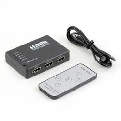 1 шт. 5 порты и разъёмы P 1080 P видео HDMI коммутатор Splitter для HDTV PS3 DVD + пульт Прямая доставка