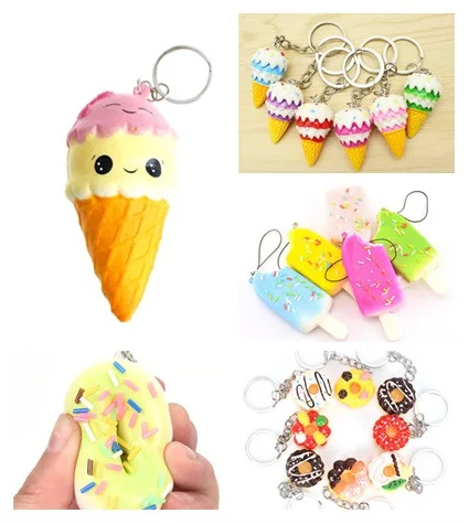 Simulation Dessert Keychain Cute Fashion Simulation Ice Cream/Cheese/Cake/Donut Keyring Best Gift For Kids Bag Accessories Hot!!