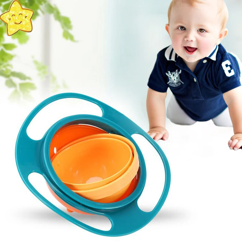 

Universal Gyro Bowl Practical Design Children Rotary Balance Novelty Gyro Umbrella 360 Rotate Spill-Proof Solid Feeding Dishes