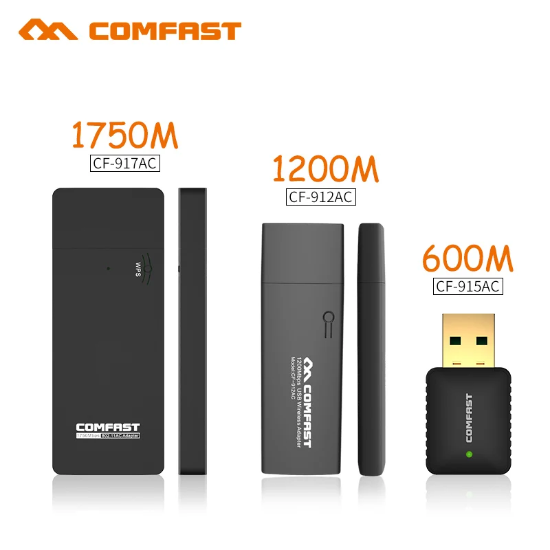 

COMFAST 600M&1200M&1750M USB Wi fi adapter wifi dongle Dual Band 802.11ac Wireless N 2.4G/5.8G wi fi soft AP router Network card