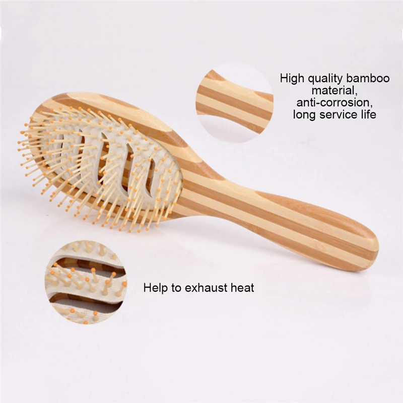 Уход за волосами деревянный спа-массаж-расческа деревянная лопатка острым ручка зубов щетка для волос антистатический подушки гребень