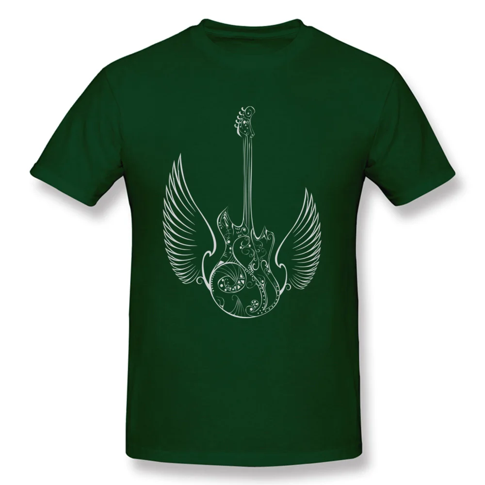 Round Collar Love Music Guitar Wings 100% Cotton Men T-Shirt Casual Short Sleeve Tops Tees Discount Casual Tops & Tees Love Music Guitar Wings dark