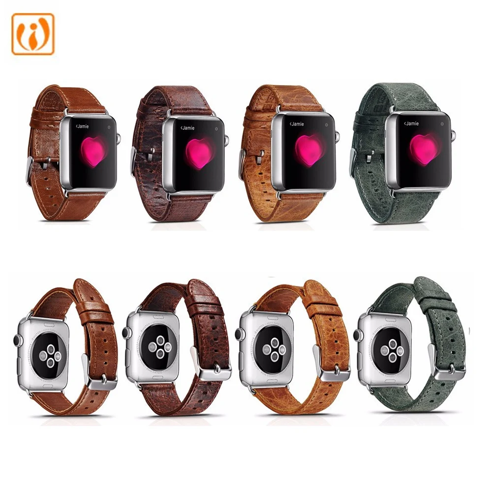 Ретро Пояса из натуральной кожи часы ремешок для Apple Watch Series 2 и iwatch Винтаж
