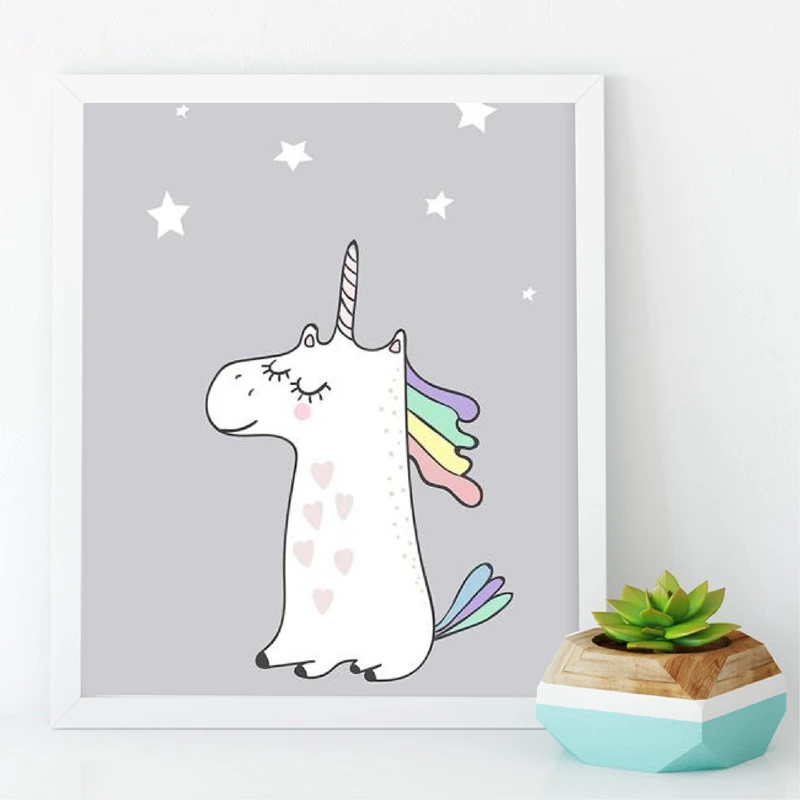 Unicorn Prints Canvas Art Painting Home Decor