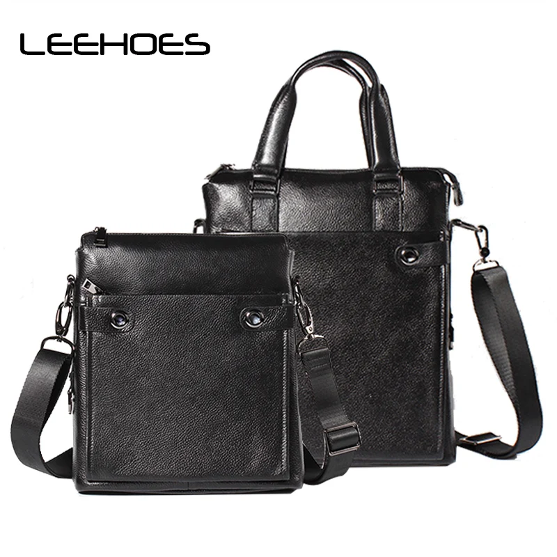 

2017 Winter New Arrival Genuine Leather Men's Messenger Bag Satchel Cowhide Leather Shoulder Bags Cross Body Bags IPad Holder