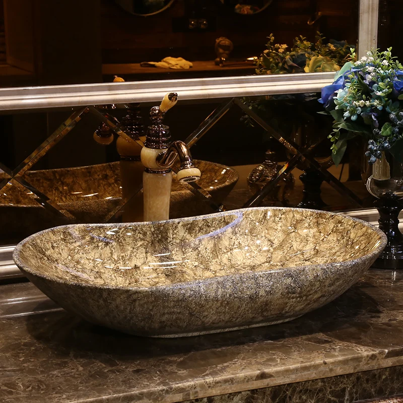 Special Offer Oval Chinese Antique Stone Ceramic Sinks China Wash Chinese Antique Stone Ceramic Sinks