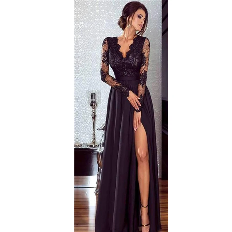 

Women Lace Evening Party Ball Prom Gown Formal Wedding Long Dress