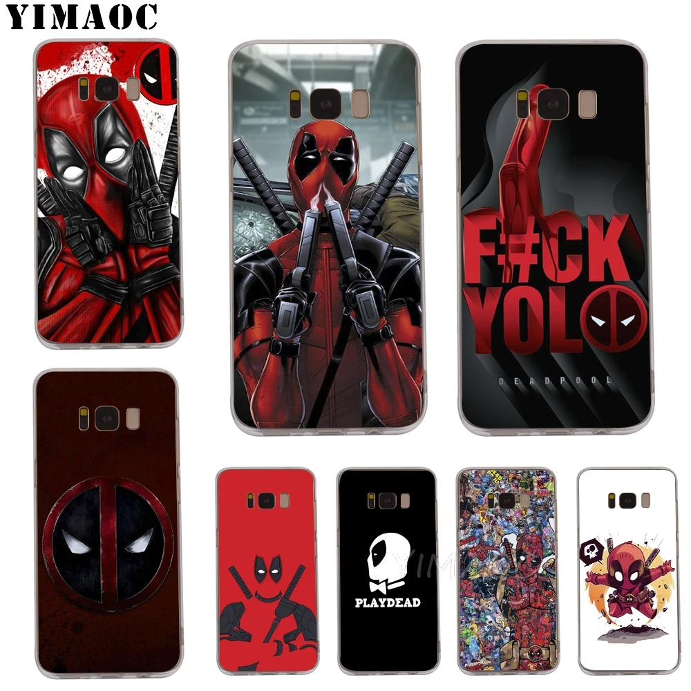 Мягкий ТПУ чехол YIMAOC Deadpool для Galaxy j3 j5 j6 j7 A5 2016 2017 A6 A9 2018 Note 8 9 S7 edge S8 S9 S10 Plus S10e |