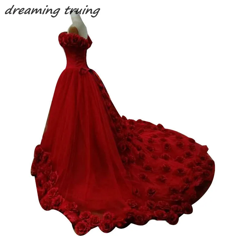 Бальные маскарадные платья принцессы с объемными цветами; красные Бальные платья; 16 милых платьев; платья для дня рождения