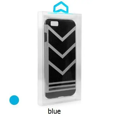 200 шт. индивидуальный заказ упаковочная коробка из ПВХ чехол для iPhone 7/7 Plus с внутренним лотком изготовленным на заказ логосом для Прозрачная ПВХ-пленка коробка - Цвет: blue