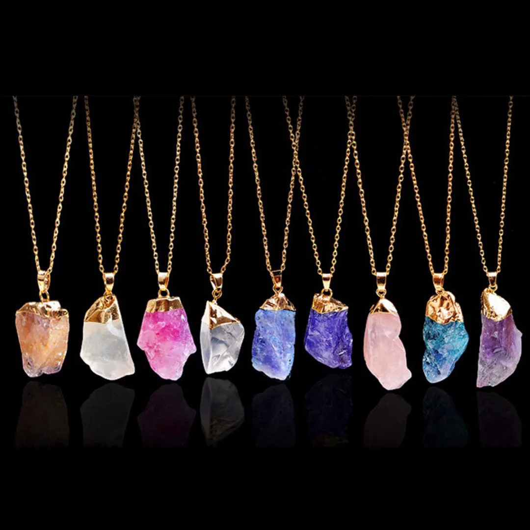 

Vintage Long Chain Choker Neckalces Shellhard Stone Natural Crystal Chakra Pendant Necklace Collier Femme Fashion Jewelry