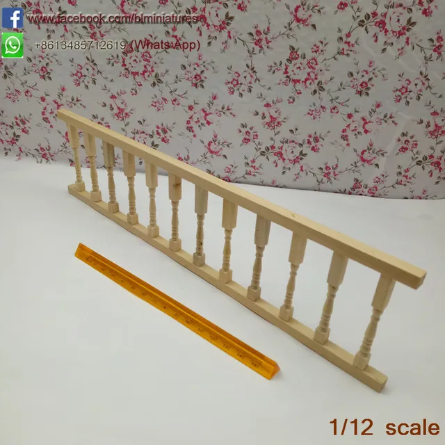 112 Scale Unfinished Doll House Miniature Stair Railing DIY Dollhouse