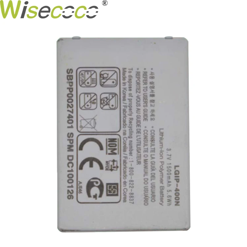 Wisecoco, 2 предмета 1500 мА/ч, LGIP-400N Батарея для LG P500 GT540 GM750 GW620 GW880 GX500 GX200 GD888 GW820 GT500s чехол для телефона - Цвет: Original