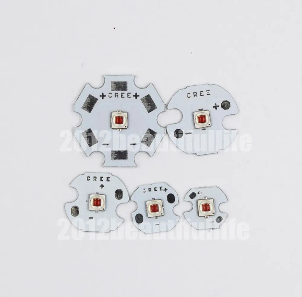 

10pcs/lot CREE XPE2 XP-E2 3W R/G/B/W Led on 8mm 12mm 14mm 16mm 20mm Aluminum PCB