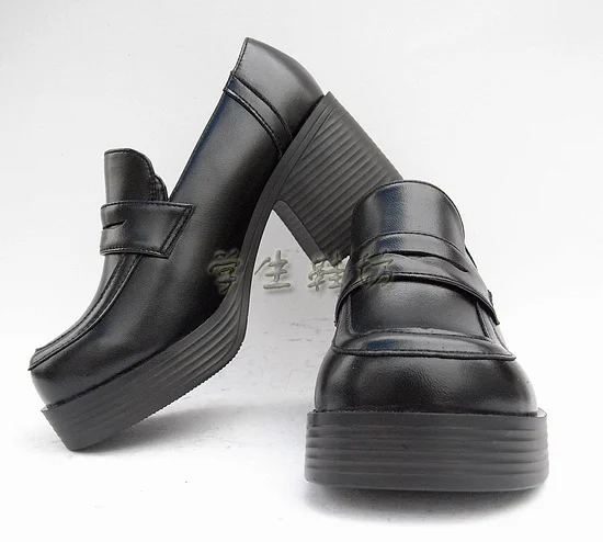 Японская школьная Студенческая форма туфли увабаки JK круглый носок в готическом стиле, Для женщин обувь для девочек в стиле "Лолита" Косплэй на среднем каблуке M01