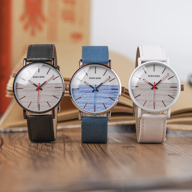 BOBO BIRD Watches Men Japan Movt Quartz Watch Stainless Steel Case Wristwatch Nylon Leather Strap Engrave Logo