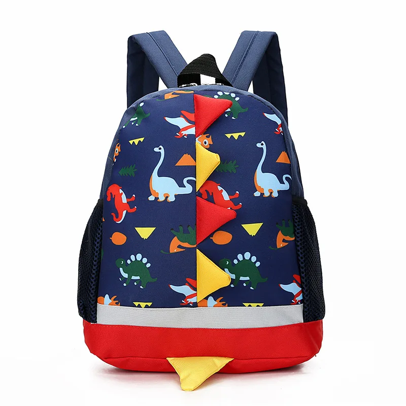 

Fashion Nylon Carton Dinosaur Colorful Pattern Kindergarten Children Foldable Waterproof Kids Backpack School Bags Backpack
