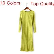 Женщины twist вернуться щелевая пр свитер dress тонкий vestido де феста вязаный осень vestidos офис длинные dress женщины свитера пуловеры