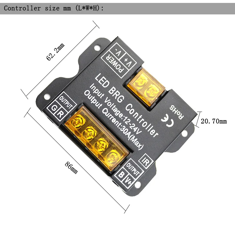 30A светодиодный RGB цветной диммер DC12V-24V 28Key RF для диммер RF регулятор мощности света управления для 5050 3528 RGB BRG цветная светодиодная лента 1 шт