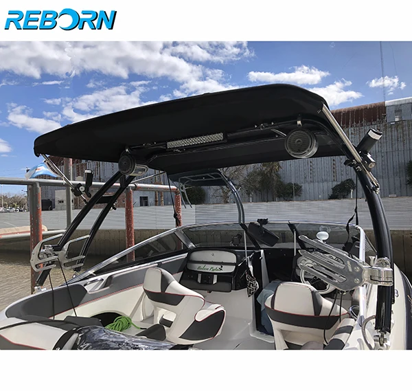  Reborn Pro3 Foldable Boat Wakeboard Tower Bimini Top Black Canopy- 1900v