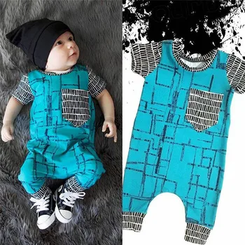 

PUDCOCO Newest Baby Kids Boy Girl Infant Casual Plaid Rompers Jumpsuit Cotton Clothes Set 0-18M