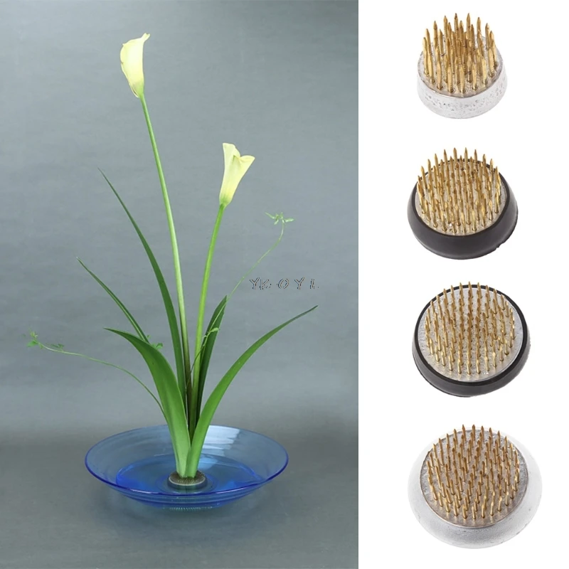 Круглая Ikebana Kenzan Цветочная лягушка с резиновой прокладкой инструменты для