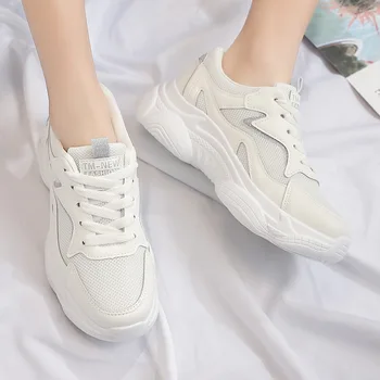 

Fashion Sneakers For Women Dad shoe Trainers Platform White Wedges Mesh Ladies Casual vulcanize Shoes chunky zapatillas mujer