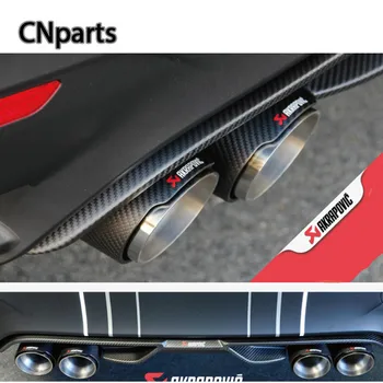 

1X Universal Car Styling Akrapovic Exhaust End Tips Carbon Fiber Muffler Pipe For VW BMW Toyota Lexus Automobiles Accessories