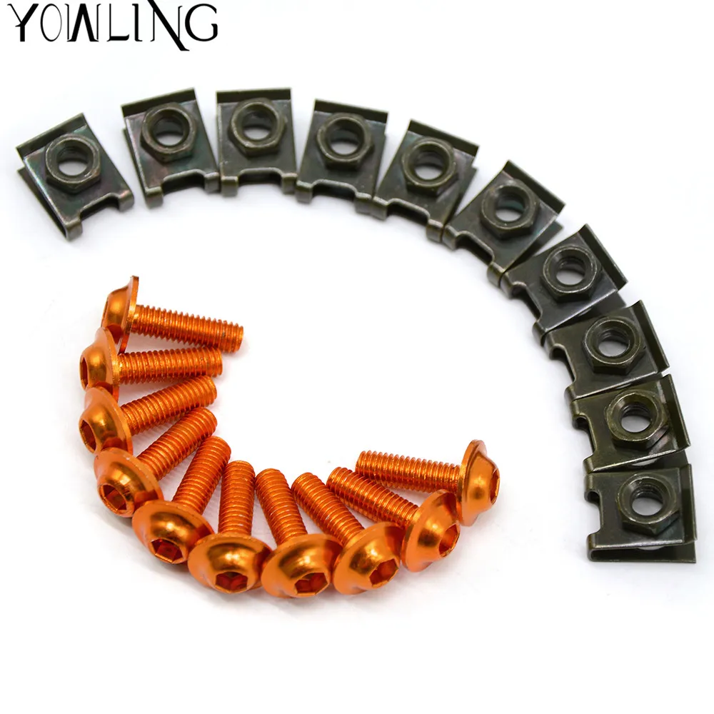6mm Fairing Bolts Spire Fastener Clips Screw Nuts For KTM 1190 Adventure/R Super Adventure 1290 ADVENTURE 1050 990 SMR/SMT