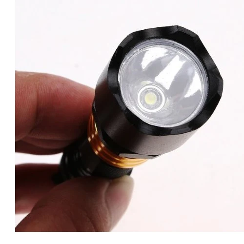

Useful 3W Mini Aluminum LED Flashlight Torch Waterproof Camping Sporting (Black)