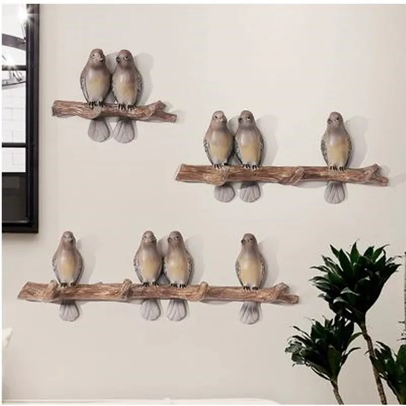 

American country retro creative bird wall hanging, living room bedroom shop wall decoration crafts