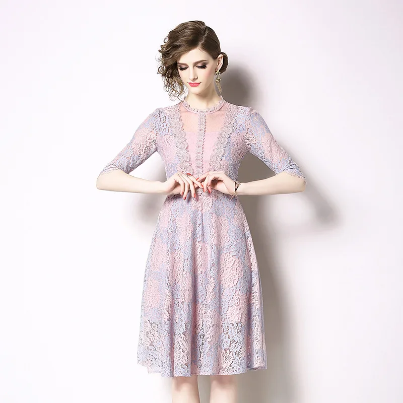 Young Gee Vestido 2019 лето осень розовое кружевное платье принцессы сексуальное