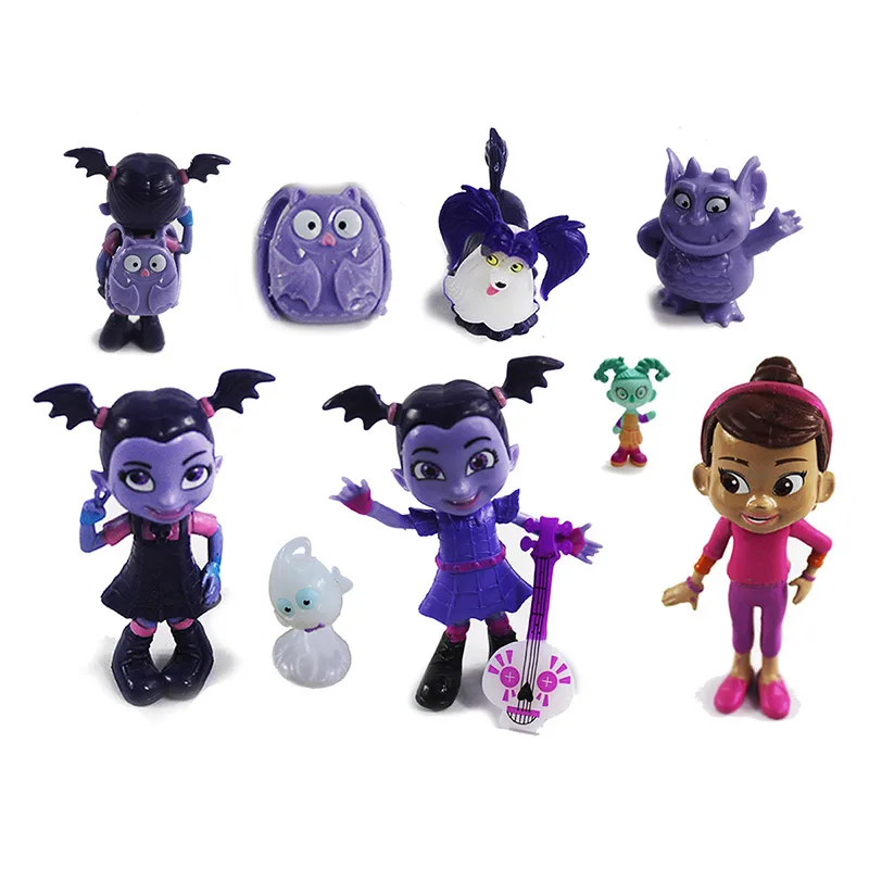 

9pcs/set Vampirina-toys Nendoroid PVC Junior Vampirina The Vamp Batwoman Girl Anime Figure Toys for Kids