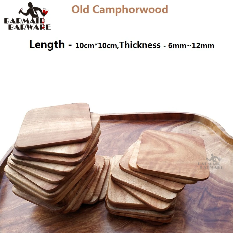 

1pcs Old Camphorwood Coasters Wood Slices Bar Mats Wood Coaster Reclaimed Willow Wood Coasters Length(10*10cm) Height(6-12mm)