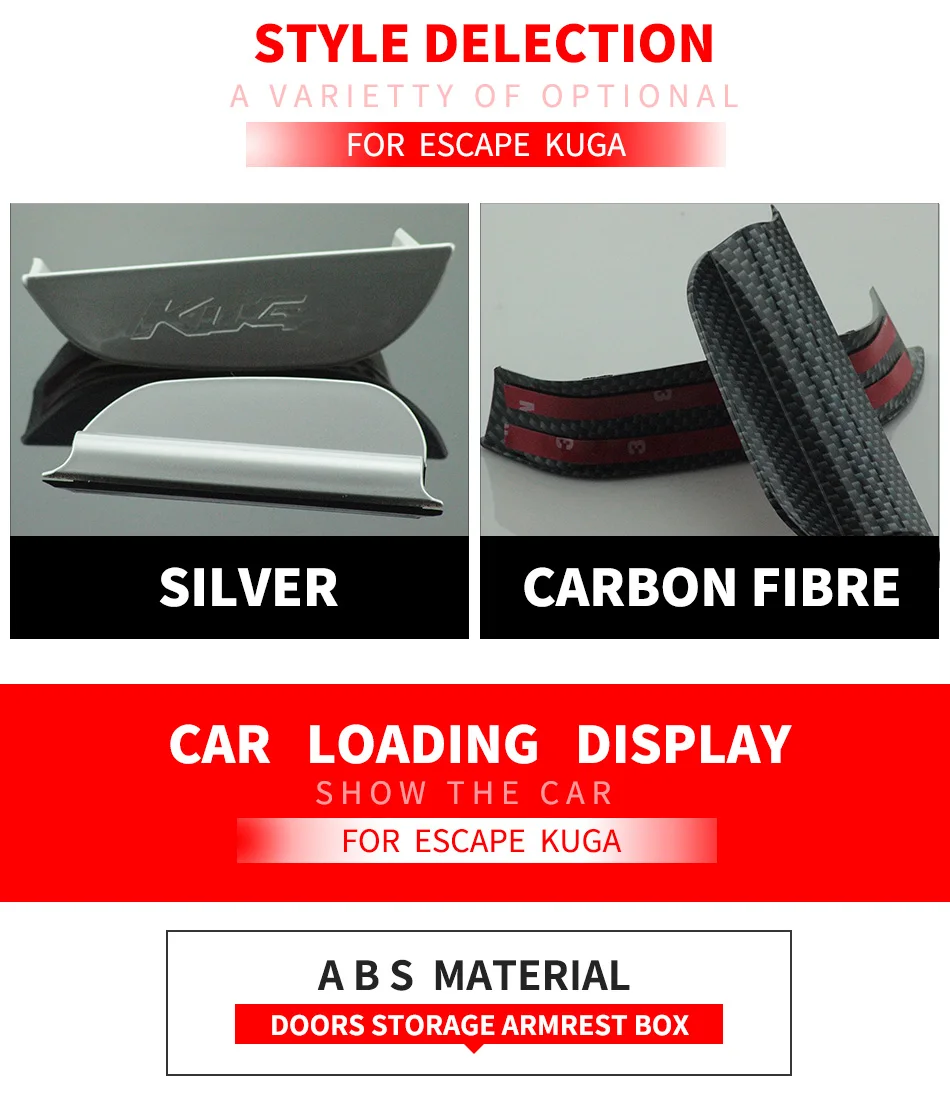 Мой хороший автомобиль хром Ручка передней двери коробка двери для хранения подлокотник для Ford Kuga ESCAPE 2013