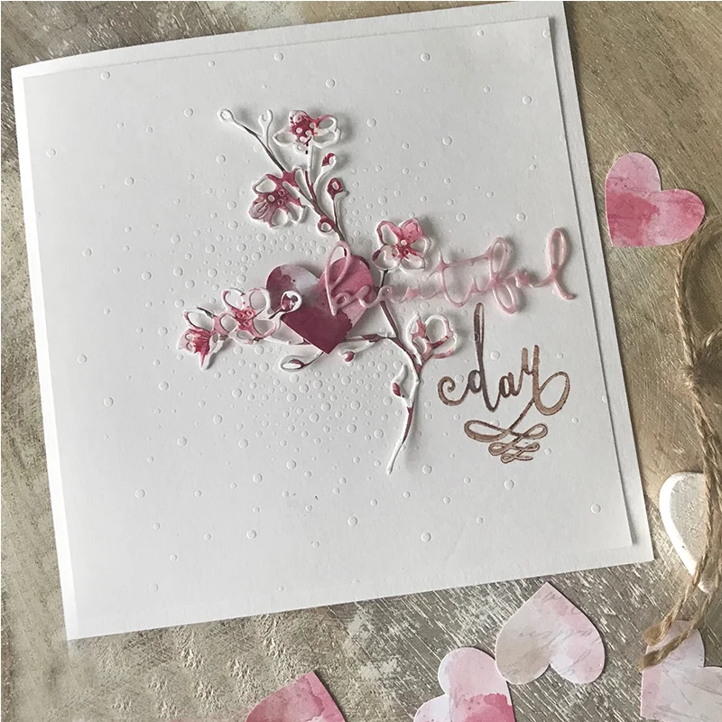 

Cherry Blossom Branch 2019 New Diecut Metal Cutting Dies for DIY Scrapbooking Album Embossing Paper Cards Making Crafts Supplies