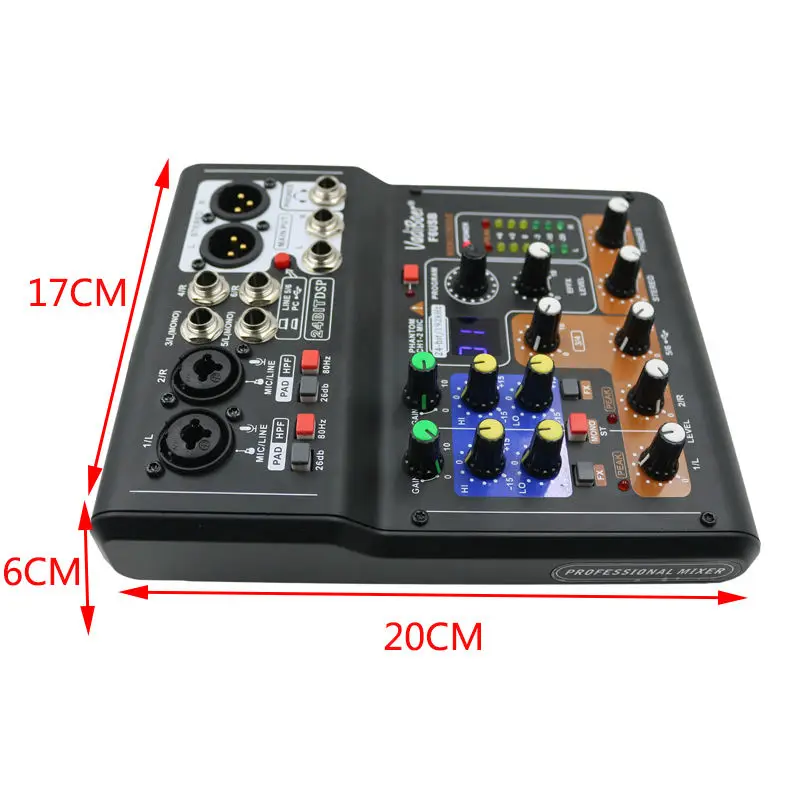 Vadiboer F6 Professional 6 Channels Mixer Console
