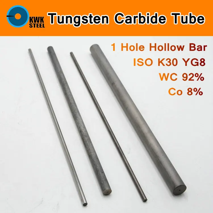 

Tungsten Carbide Pipe ISO K30 YG8 44A K1 VC1 H10F HX G3 THR WC Co Tungsten-cohalt Alloy Steel Tube Mould Metal 1 Hole Hollow Bar