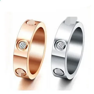 top classic design famous brand 6mm white rose yellow gold color cz lovers wedding band love ring for women men - Wedding Ring Designers top classic design famous brand 6mm white rose yellow gold color cz lovers wedding band love ring for women men - Wedding Ring Designers
