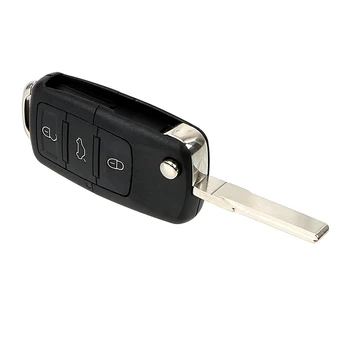 

LEEPEE Flip Folding Key Case FOB 4 Button(3+1 Panic) Remote For Volkswagen VW Touareg Switchblade Car-styling Car Key Shell