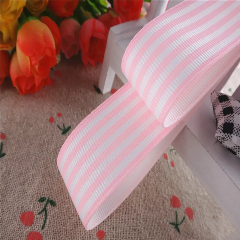 10 yards 1'' 25mm stripe printed grosgrain ribbons cartoon ribbon handmade hair bows