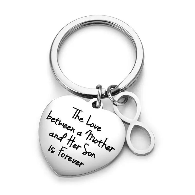 

Keychain Stainless Steel Mother's Day Gifts from Son The Love Between A Mother And Her Son Is Forever Heart Key Chain Keyring
