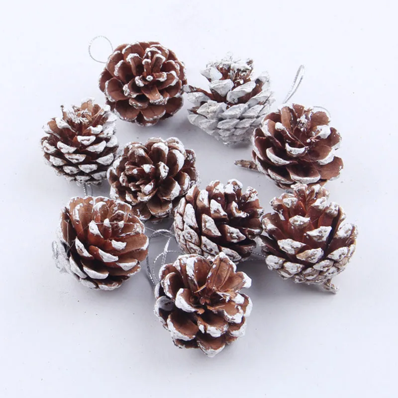 18pcs Natural Pinecone Christmas Tree Hanging Ornament Christmas Decorations For Home