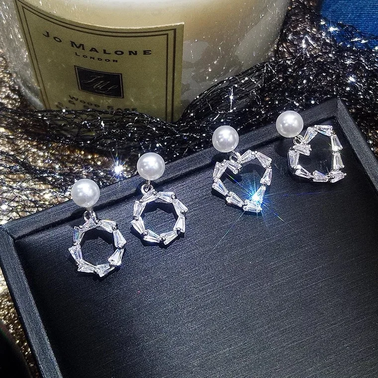 925 Silver Needle Earrings Temperament Circle Love Girlish | Украшения и аксессуары